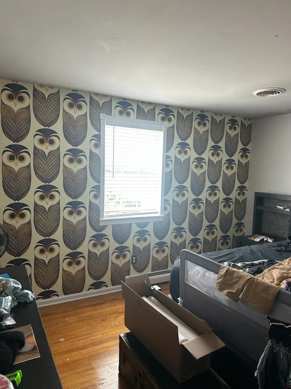 Commercial wallpaper installation in Philadelphia office