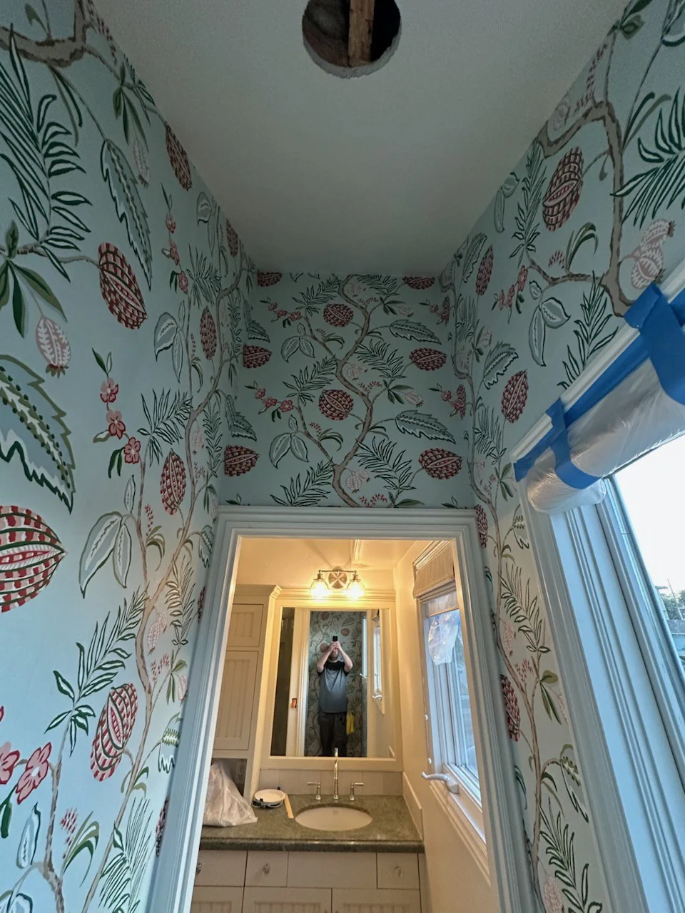 Residential wallpaper installation in Philadelphia living room